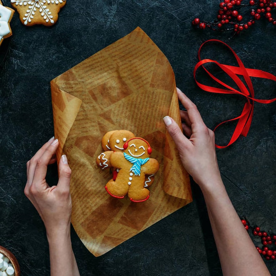 Wrapping Cookies by Greaseproof Paper