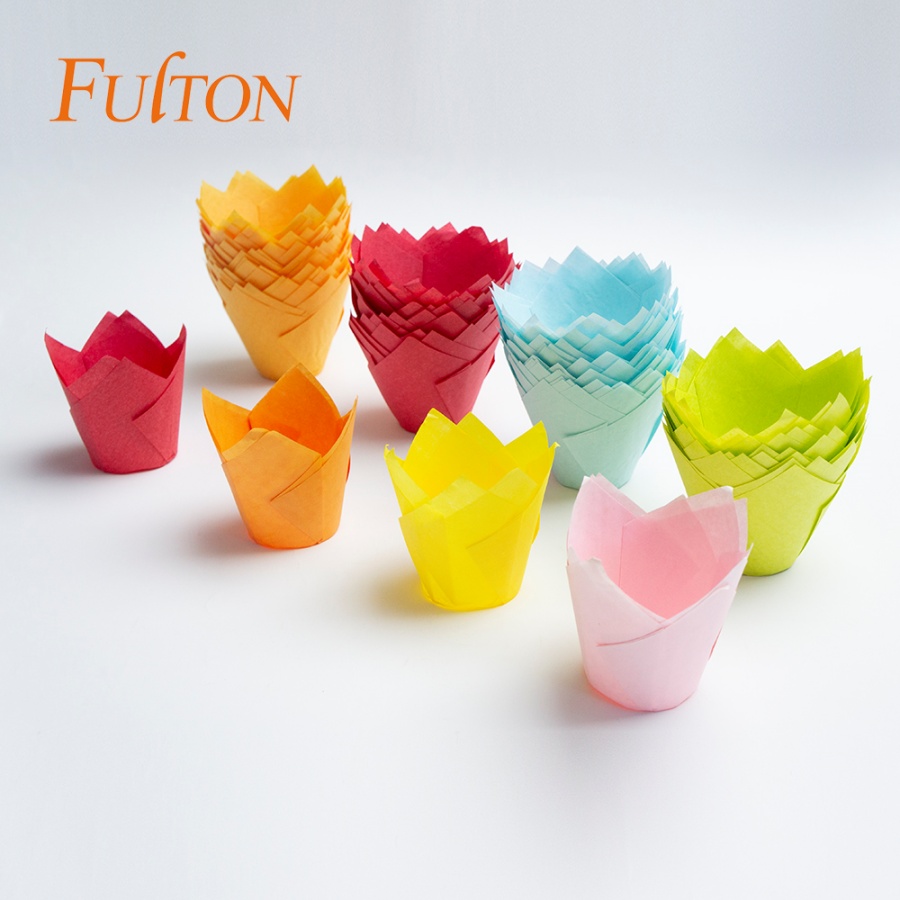 Rainbow Tulip Cupcake Paper