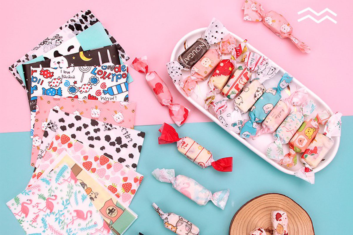 Colorful twist wrap wax paper for candy packaging