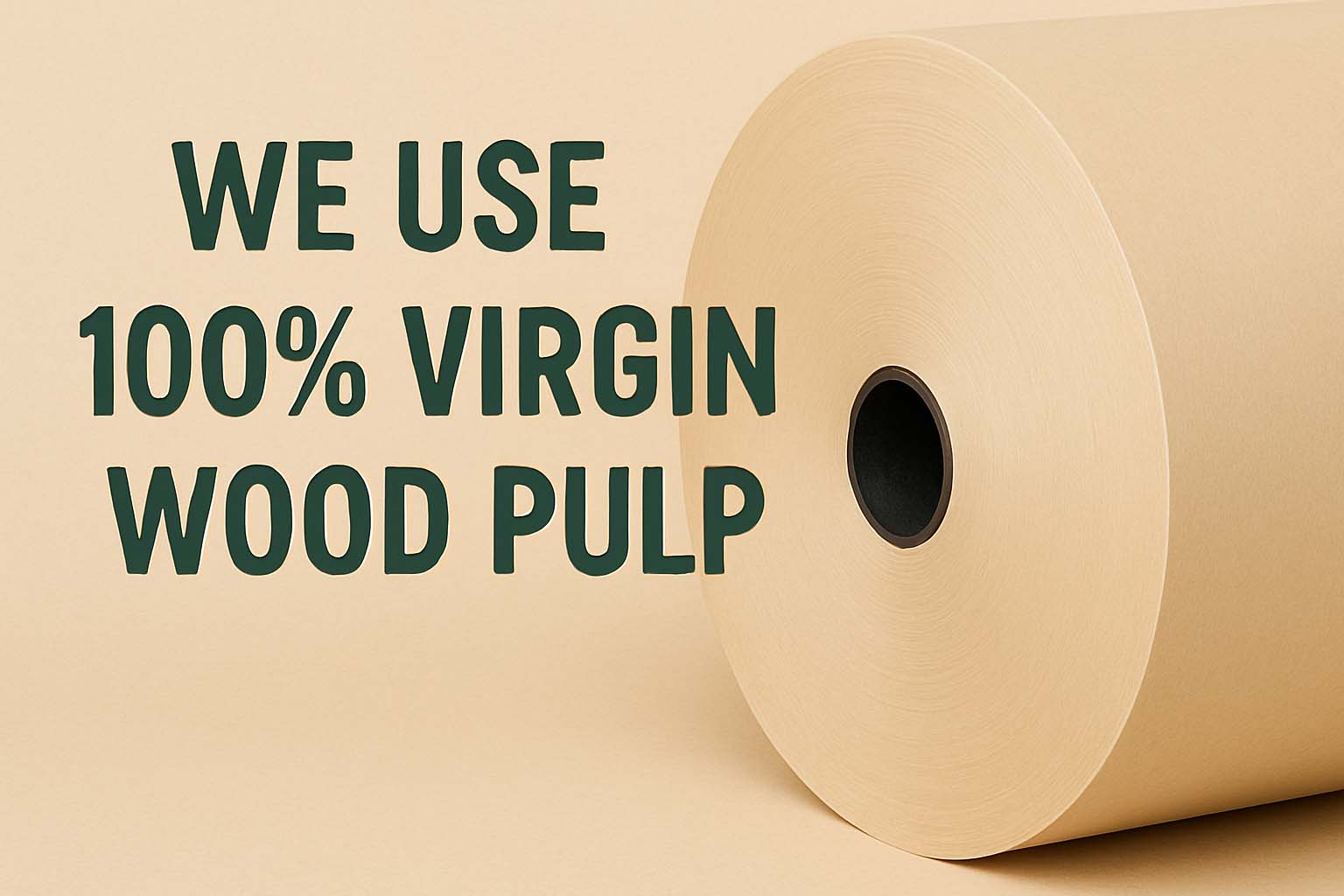 we use 100% wirgin wood pulp